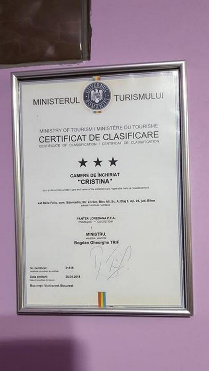 Garsoniera Cristina Lejlighed Băile Felix Eksteriør billede
